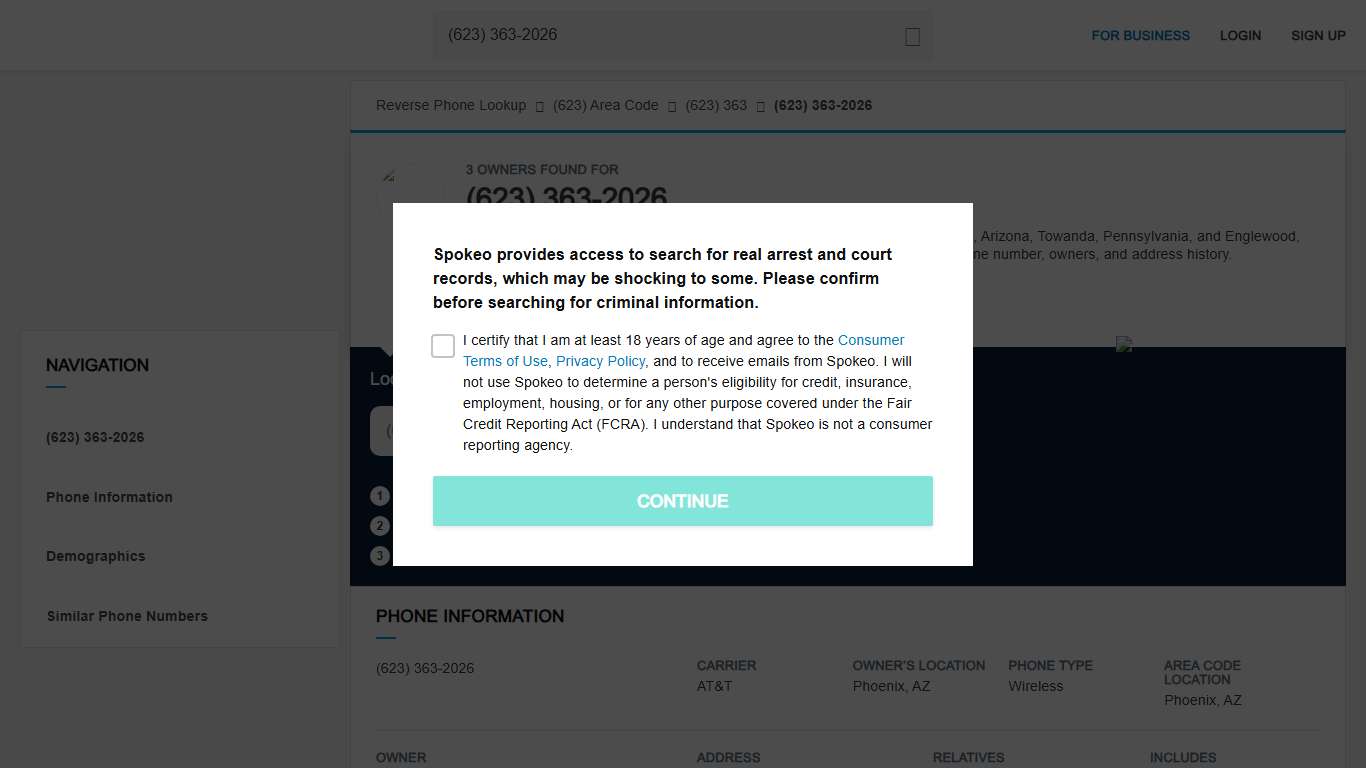 Who Owns (623) 363-2026? Reverse Phone Lookup - Spokeo